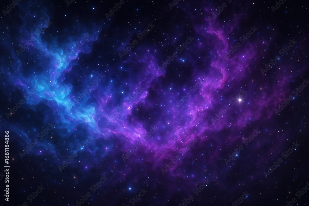 Poster cosmic deep space visualization with stunning nebula formations and interstellar phenomena