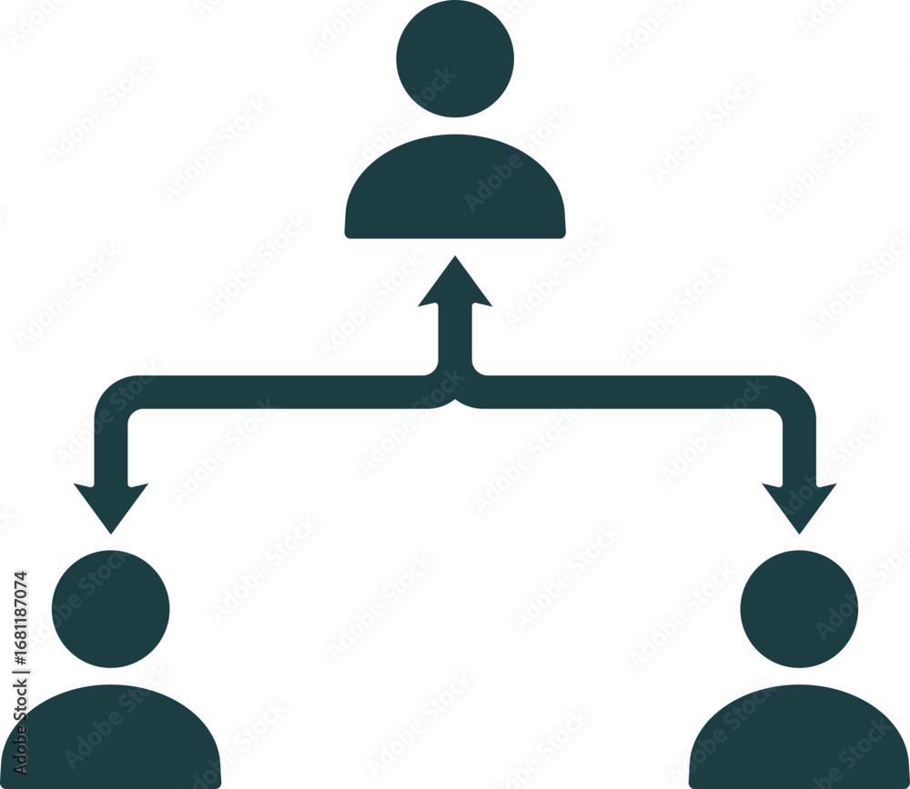 Poster flat style user networking icon in green color.