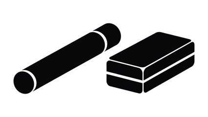 Chalk and Eraser Silhouette: A minimalistic, high-contrast silhouette featuring a chalk stick and eraser, perfect for conveying the essence of education and simplicity.