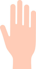 Flat style hand up icon in peach color.
