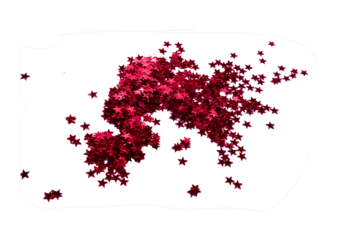 Sequins falling isolate. Sequins in the shape of a star fall