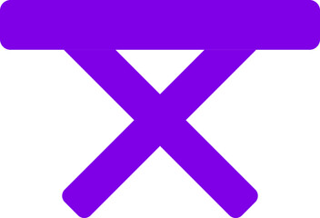 Fototapeta premium Purple Folding Table Icon in Flat Style.