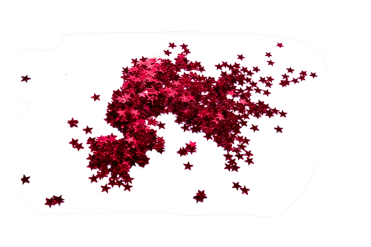 Sequins falling isolate. Sequins in the shape of a star fall