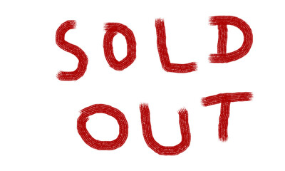 Sold Out Red Handwritten Brush Text for Storefronts, Marketing, and Promotions