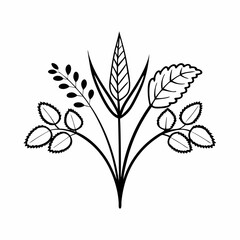 Nature & Herb Line Art Icons Aloe, Tulsi, Neem