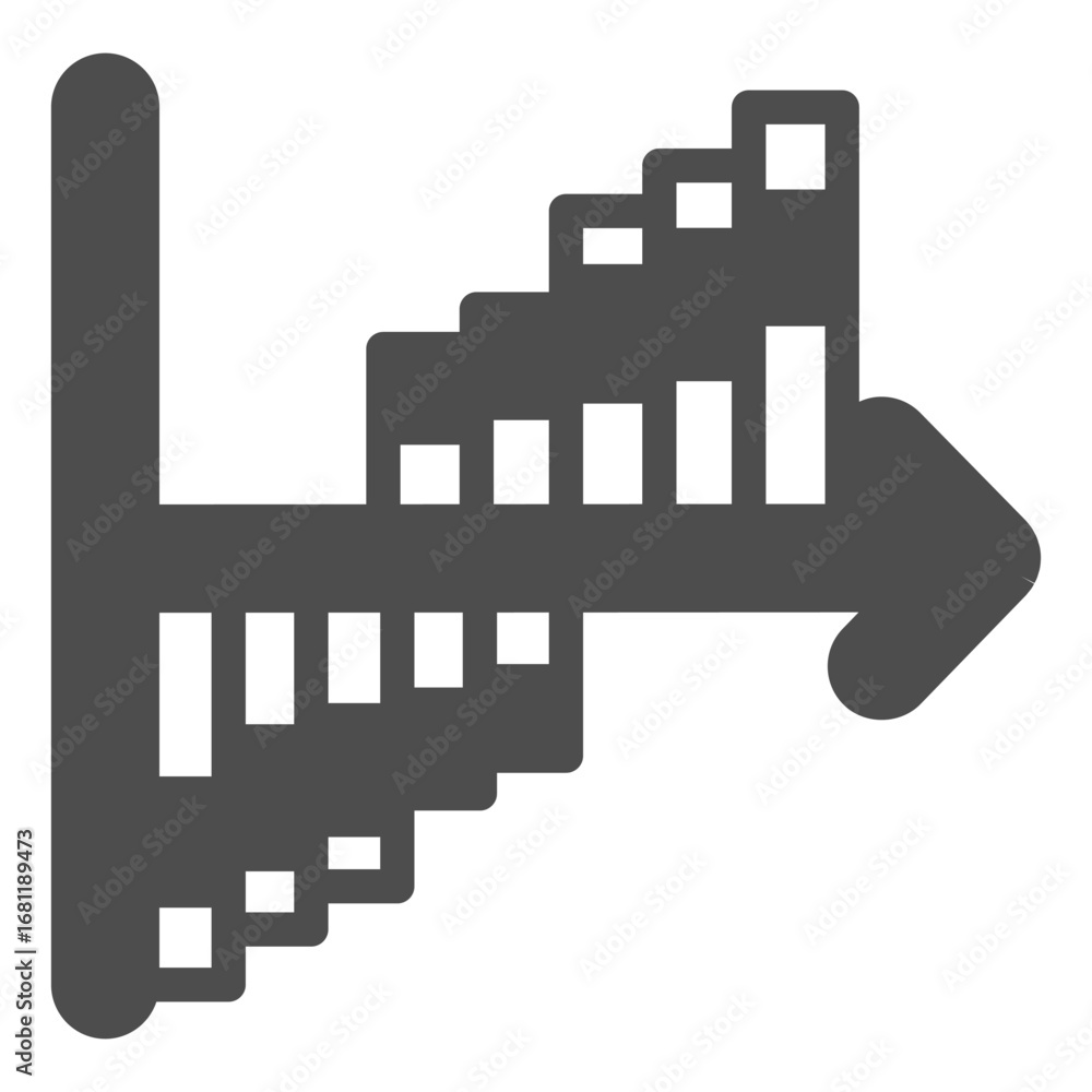 Poster pips data in growth graph solid icon, info tech concept. vector graphics. investments with risks man