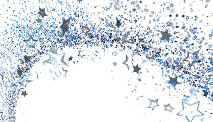 Stunning blue and silver star burst background. Perfect for festive designs, celebrations, and magical imagery. High-resolution image.
