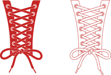 Shop corset lacing vector illustration fashion design red