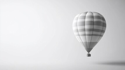 Obraz premium Floating striped airship in bright space