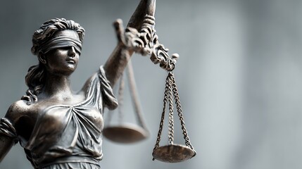 Lady Justice or Justitia statue with scales symbolizing law and fairness