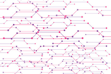 Abstract Technology Background With Tech Wave and Circuit. Colorful Tech Design.