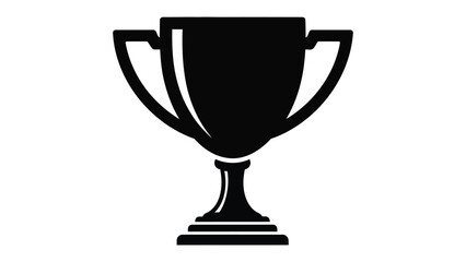 Iconic Trophy Silhouette: An elegantly rendered silhouette of a classic trophy cup, perfectly capturing the essence of victory and achievement. A timeless emblem for success and recognition.