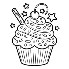 vector illustration of a cupcake