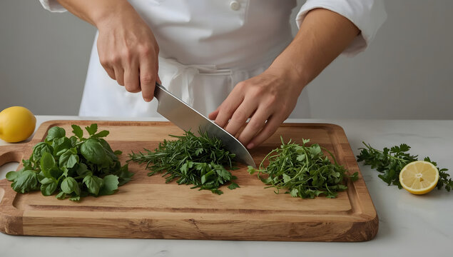 man cutting vegetables - Powered by Adobe