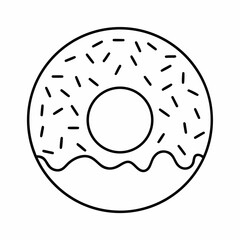 Minimal Donut Hole Line Art Vector