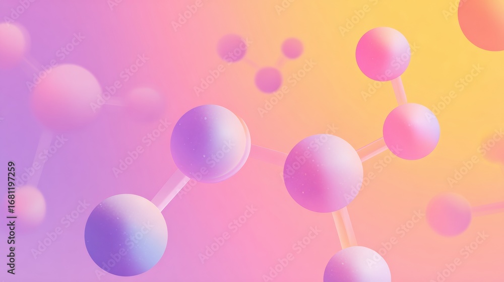 Poster visual representation of molecular structures with colorful gradients in a digital art setting showc