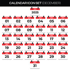 December 2025 Calendar Vector Design &ndash; Modern Monthly Layout