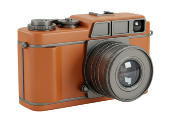 Isolated retro camera, vintage design for photographers, creative art and nostalgia concept