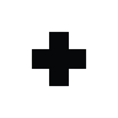 Vector illustration of black cross symbol