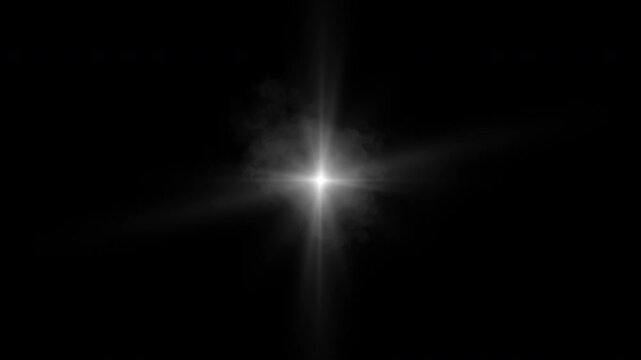 Bright Star Light with Smoke and Glow Effect on Transparent Background &ndash; Shining Starburst with Mist, Sparkle Rays and Magical Atmosphere for Space, Fantasy, or Decorative Animation