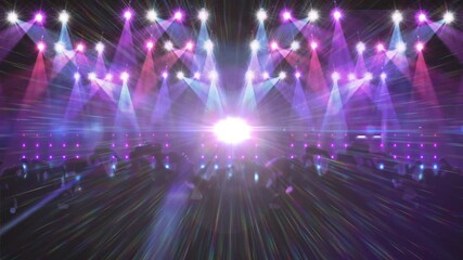 Animation of silhouette people dancing and partying in illuminated nightclub - Powered by Adobe