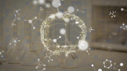 Animation of human brain and dna strand human brain human brain spinning over human brain - Powered by Adobe