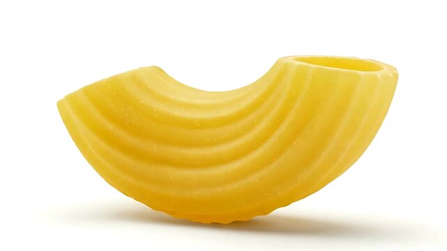 Studio shot of elbow macaroni pasta in row formation against a white background, perfect food and