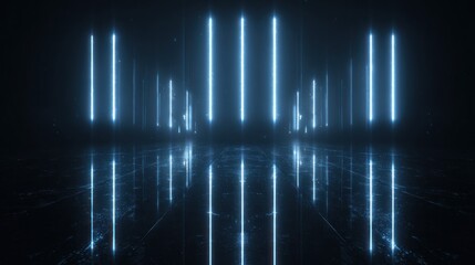 Neon Lightscape: Futuristic Reflections