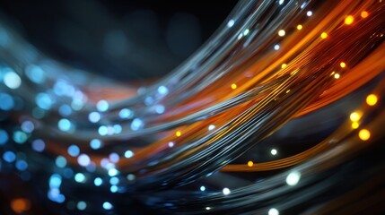 Abstract Fiber Optics Network,Illuminating Digital Data Streams