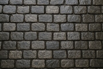 Bird's-eye view of wet cobblestone streets and aged granite pavement after rain, creating an abstract urban landscape for creative projects