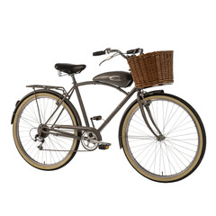 vintage black bicycle isolated on a white background