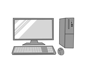 デスクトップPCのイラスト