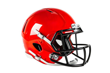 Fototapeta premium Red American football helmet mockup on a transparent background
