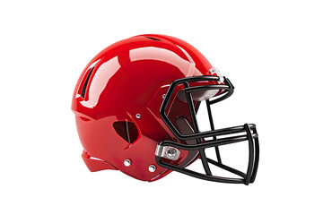 Fototapeta premium Red American football helmet mockup on a transparent background