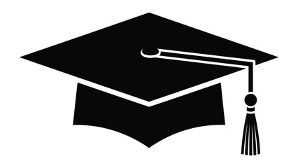 Graduation Cap Silhouette: A minimalist illustration of a classic graduation cap, a powerful symbol of academic achievement, hope, and the dawn of a new chapter.