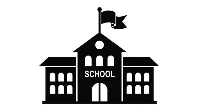 School's Promise: A stately school building stands tall, its silhouette promising growth and education.