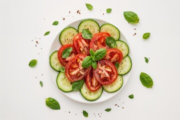 Black pepper and basil tomato cucumber salad