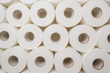 White background with toilet paper rolls