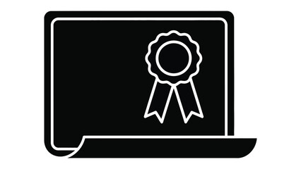 Certificate of Excellence: A minimalist vector illustration features a formal certificate, embellished with a refined seal, signifying high achievement.