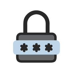 Security Padlock with Asterisks Password Icon for Data Protection and Privacy
