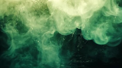Dark Turbulent Water with Ethereal Green Mist. - Powered by Adobe