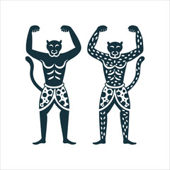 Ukuguqula Isimo: Leopard Transformation Illustration Shape shifting Ukuguqula Isimo Leopard mid transformation half human half beast