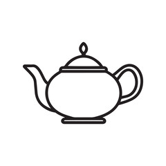 Obraz premium Simple Black and White Teapot Outline on White Background