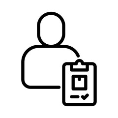 courier outline icon. package delivery black line illustration.