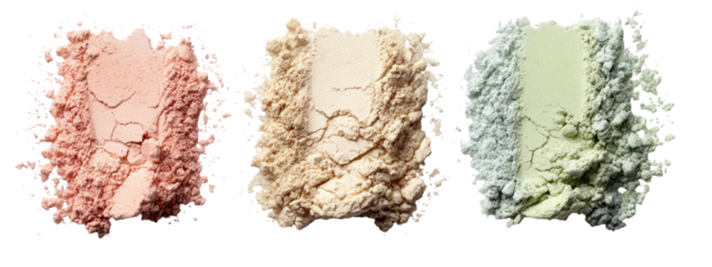 Three shades of loose powder makeup