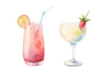 Watercolor cocktails & summer drinks