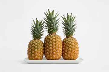 Tray holding three pineapples