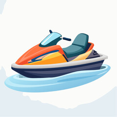 Colorful Jet Ski Illustration On Water