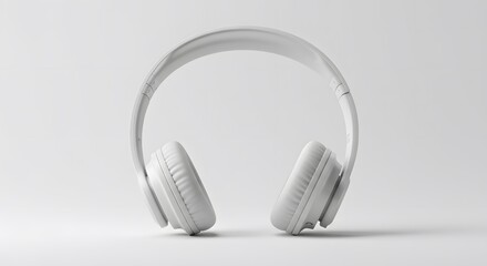 Close-up of a modern white headphone