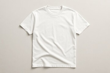 Premium white cotton t-shirt mockup with professional photography lighting showcasing garment texture and fit details